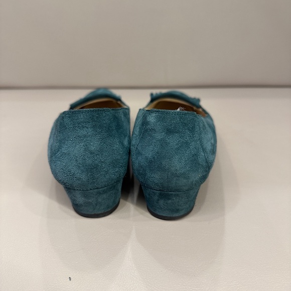 Vintage Salvatore Ferragamo teal suede loafers - Picture 8 of 10